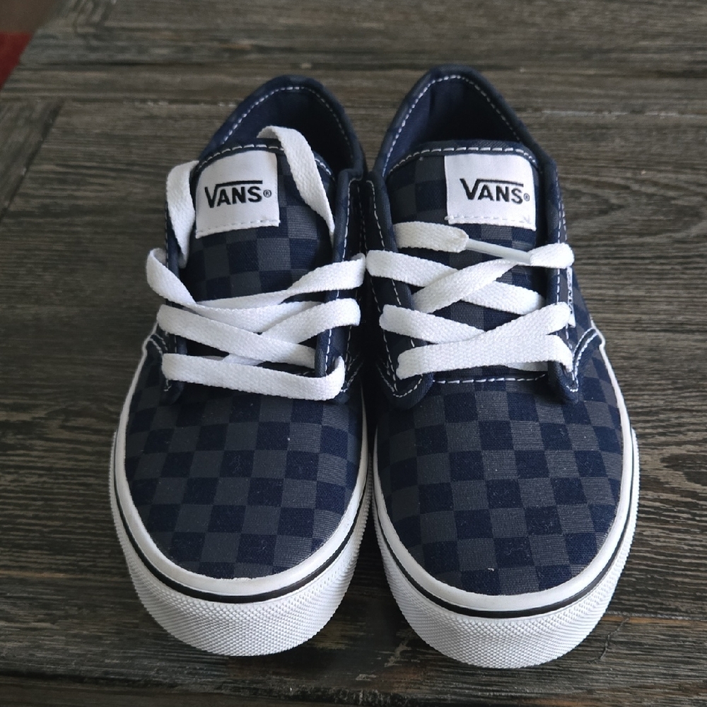 Vans Kids Navy Checkered Sneakers